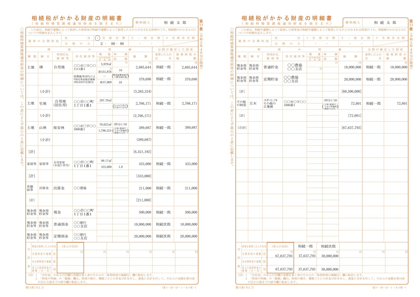 相続税がかかる財産の明細書 安い その他の財産 記載例